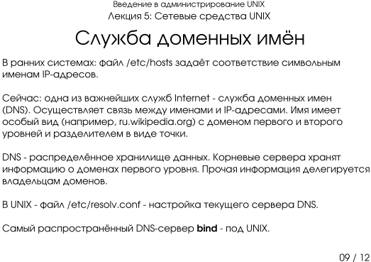 Презентация 5-09: служба доменных имён